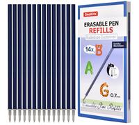 14x recambios de minas borrables, compatibles con Legami, color de tinta: azul-negro, punta: 0.7 mm, altura: 13 cm - recargas borrables para material de oficina/escuela