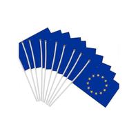 14x21cm 10pcs The Small Eu Flag European Union Banner The Hand National Flag with Pole Hand Waving Flag Nc020