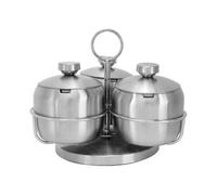 15*17cm Rotating Condiment Container Seasoning Box Set, Stainless Steel Spice Jars/bottles Spice Container with Spoon Lids for Sugar Bowl Serving Tea
