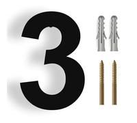 15/20/25/30cm Stainless Steel House Number Silver Address Sign 0-9 Huisnummer Outdoor Numbers Home Numeros Casa Exterior Big(Black No.3,20cm)