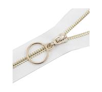 15-45cm 5# Cremallera de metal dorado/plateado Cremallera de costura de ropa de bricolaje para bolso de bolsillo Cremallera de chaqueta de abrigo de bricolaje, 40cm