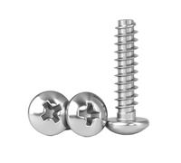 15/500 piezas Tornillos autorroscantes for madera de acero inoxidable 304 con cabeza redonda cruzada y arandela, plana, rosca M1.2, .4, .7, M2, .3, .6, M3, .5, M4 M5(4mm,M1.4 (500Pcs))