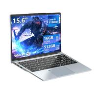 15.6" Ordenador Portátil Core i9-11900H, Win 11 PC Portátil 16GB RAM 512GB SSD, Gaming Portatil Teclado Retroiluminado+Desbloqueo Huellas Dactilares, Iris Xe Graphics GPU, Type-C/RJ45/BT5.2/Webcam