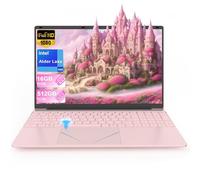 15,6" - Ordenador portatil Rosa 16 Go RAM 512 Go SSD, PC Portatil Alder Lake-N95, Le Soutien Laptop Computer Touch ID, WiFi, BT4.2, rétroéclairage du Clavier, adapté aux étudiants/Entreprises