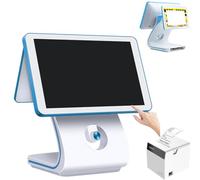 15,6 pulgadas Cajón Portamonedas Caja Registradora,Sistema integrado,Terminal TPV con impresora y 10 rollos de papel,teclado e impresora para oficinas y restaurantes,i5