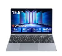 15,6 Pulgadas Ordenador Portátil Core i5 7Y54 Procesador 16GB RAM 512GB SSD Office 365 PC Portátil Win 11 Laptop 1920*1080 FHD Pantalla Computadora Portátil HDMI USB3.0 Teclado Numérico Retroiluminado