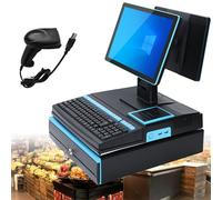 15,6 pulgadas Terminal TPV con escáner portátil, impresora integrada de 58 mm, Pantalla Cajas Registradoras Comercio, punto de venta para fábricas, para empresas y negocios, con Windows 10 H-4+64GB