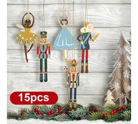 15 adornos colgantes navideños de madera con forma de , decoración de cuentos de , con soldado, bailarina, rey ratón y personajes de , ideales para colgar de Navidad, para adornar regalos