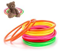 15 Anillos de Lanzamiento de Plástico 5 Colores 15,2 cm -Juego de Lanzamiento de Anillos Multicolor para Jardín Playa Piscina Barbacoa para Adultos Niñ-os Juego de Puntería Fiestas Verbena Familiar