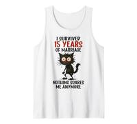 15º Aniversario de Boda, sobreviví a 15 años de Matrimonio Camiseta sin Mangas