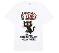 15º Aniversario de Boda, sobreviví a 15 años de Matrimonio Comfort Colors Adult Heavyweight T-Shirt