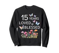 15 años amó a Blessed Flower Butterfly Girls, 15 años Sudadera