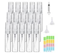 15 atomizadores de perfume de vidrio recargables, mini botella atomizadora vacía portátil, reutilizable, perfumes de aromaterapia para el cabello (5 ml, transparente)