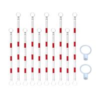 15 Barras de Barrera Extensibles con Conos de tráfico - Barricada de Seguridad retráctil y Ligera para Obras Viales y aparcamientos (Conos de tráfico no incluidos)