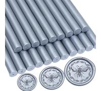 15 barras de cera plateadas para sello de cera, ideales para invitaciones de boda, sobres, tarjetas, ideas de regalo, paquetes de vino (15, plateado)