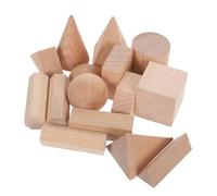 15 Bloques Geométricos Sólidos Bloques De Formas 3D Modelo Geométrico Cubo De Madera Maciza Ladrillo para Enseñar Clasificar Apilar Y Aprender Matemáticas En Preescolar