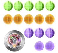 15 bolas de lavado para lavadora, bolas de lavado para lavadora, bolas de secado de 3 colores, bolas de secado reutilizables, bolas de secado para secadora para casa, dormitorio por lavado
