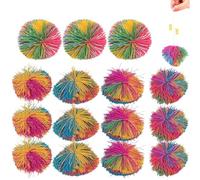 15 Bolas sensoriales de 3 Pulgadas, Juguete Divertido Creativo, Bolas fibrosas, Juguetes sensoriales táctiles de Arco Iris Suaves, Juguetes táctiles ecológicos, fibrosos para niños, Fidget Ball