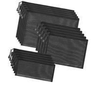 15 bolsas de maquillaje de malla de nailon con cremalleras, organizadores de cosméticos de gran capacidad para mujeres, viajes y oficina, bolsa de diseños de malla visual