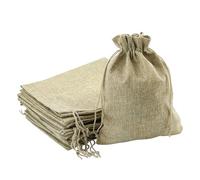 15 bolsas de tela con cordón de saco de lino, bolsas de lino de 17 x 23 cm, bolsas de yute con cordón para calendario de Adviento (marrón)