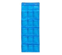 15 Bolsillos Organizador de Bolsillo Colgante con Ganchos de Metal para Computadoras de Aula Y Soporte para Teléfono Móvil, Cableado Exquisito, 15 Bolsillos Transparentes (Azul)(15)