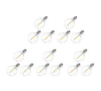 15 bombillas LED G40 de repuesto, rosca E12, inastillables, bombillas LED para cadena solar, color cálido