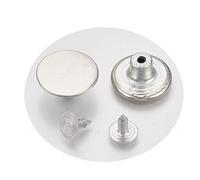 15 BOTONES PRESIONES JEANS Metal Plateado Redondo 17 mm - Botones para Vaqueros, Costura Diy