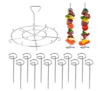 15 Brochetas de Acero Inoxidable 304 - Juego para Parrilla, Horno y Airfryer - Brochetas Reutilizables para Carne, Verduras y Kebab - Diseño Colgante y de Pie
