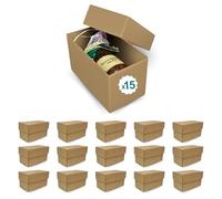 15 Cajas de Cartón Kraft Elegantes para Regalos 180x95x105 mm - Fáciles de Montar, Personalizables para Todas las Ocasiones como Bodas y Días Especiales como Navidad, Halloween