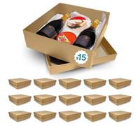 15 Cajas de Cartón Kraft Elegantes para Regalos 350x320x105 mm - Fáciles de Montar, Personalizables para Todas las Ocasiones como Bodas y Días Especiales como Navidad, Halloween