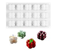 15 Cavidades 3D Cube Vela Moldes, DIY 3D Cubo de Silicona Molde, Molde para Mousse, Fácil de Desmoldar para Hacer Velas Perfumadas, Chocolate, Fondant, Helado