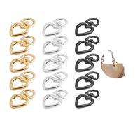 15 Cierres Giratorios Clave Cierres Forma, Mosquetón en Forma de Corazón Llavero metal Corazón Mosquetones Metal de 360 Grados para llavero mosquetón para joyas bolso de hombro accesorios DIY