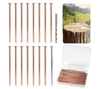 15 clavos de cobre para matar tocón de árbol, clavos de cobre puro de 4 pulgadas con clavo de acero y taladro para tocones de árbol, paisajismo y jardinería