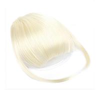 15 cm clip sintético in Hair Bangs Extension French Bang Hairpiece Clip in Thick Natural Full Front Neat Bangs with Temple for Women Girls Hair Extensions for Daily Wear(Gold)