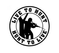 (15 cm x 15 cm 45868) Adhesivo decorativo para coche con dise?o de ciervo y la frase "Vive para cazar".