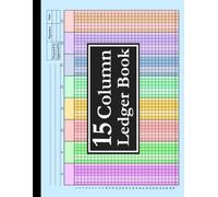 15 Column Ledger Book: Colorful Horizontal Accounting Tracker Notebook for Bookkeeping, 15 Column Columnar Pad for Small Business