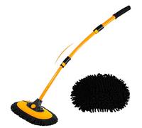 15° Curva Cepillo Lavar Coche con Telescopico Camion 43" Brocha Limpieza Suave Autocaravana Camión Exterior Interior Productos Automoviles Chenille Microfibra Fregona