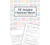 15 Detailed Character Sheets: 13 Pages Character Profile For Writers of All Genres | RPG Game | Writing Journal Notebook | Creative Writing | Novel Planner