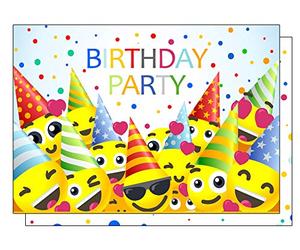 15 divertidas invitaciones de cumpleaños para niños o entusiastas sonrientes (con sobres)..