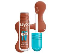 NYX Professional Makeup Brillo de Labios Hidratante, Color y Brillo Efecto Húmedo, Hasta 12H de Hidratación, Con Vitamina B12 y Magnesio, Lip IV Hydrating Gloss Stain, Tono: Caramel Drip