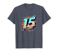 15 e imparable: Regalo de cumpleaños para Adolescentes Camiseta, Hombre, Azul Jaspeado, 3XL