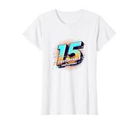 15 e imparable: Regalo de cumpleaños para Adolescentes Camiseta, Mujer, Blanco, 3XL