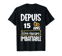 15 eme Anniversaire De Mariage 15 ans De Mariage pour Pareja Camiseta