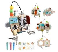 15 en 1 Busy Board para Niños, Actividad Ocupada Cubo de Madera, Juguetes Educativos de Educación Temprana para niños, juguete de madera Motricidad Fina Para NiñOs PequeñOs para niños 2 3 4 Años