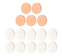 15 esponjas de maquillaje redondas, suaves y reutilizables, adecuadas para líquidos, cremas y polvos, adecuadas para uso diario (blanco y tono de piel, 55 x 7 mm)