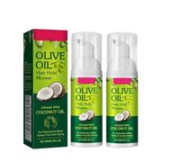 15 Espuma Hidratante Aceite Oliva, Espuma Para El Cabello,60ml*2pcs | Olive Oil Foaming Mousse,Curl Defining Cream,Espuma Fijadora Larga Duración Para Trenzas,Pelucas,Ondas Y Rizos