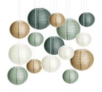 15 farolillos de papel decorativos, decoraciones de boda, verde salvia, farolillos verdes para decoración de fiestas de jardín, fiestas, despedidas de soltera, baby shower, cumpleaños, graduaciones,