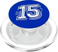 15 - "Fervor de los Quince - Número Blanco 15 para Equipos Deportivos PopSockets PopGrip para MagSafe