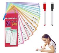 15 Flashcards con Tablas de Multiplicación 1x1,Tablas de Multiplicar, con Bolígrafo Borrable y Lazo para Colgar, para Aprender y Practicar Las Tablas de Multiplicar en Casa o en la Escuela
