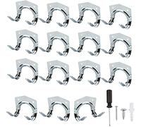 15 ganchos multiherramienta resistentes, ganchos de almacenamiento para garaje para organización del hogar y el garaje, ganchos dobles antideslizantes para almacén de garaje, herramientas de jardín